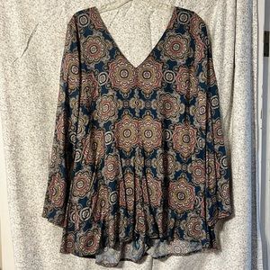 NWT Patterned Long-Sleeve Romper